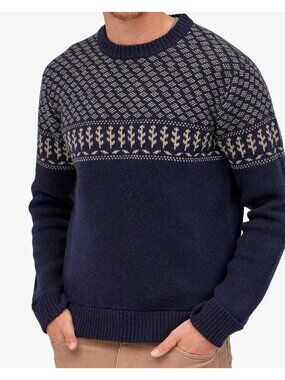 Patagonia Recycled Wool-Blend Fair Isle Crewneck Sweater Navy Size M